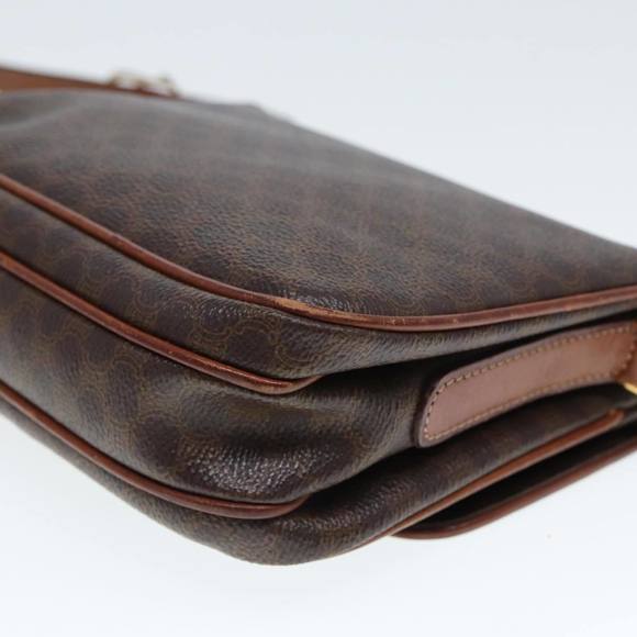 CELINE Macadam Canvas Shoulder Bag PVC Leather Brown Auth 79666 - Picture 13 of 16